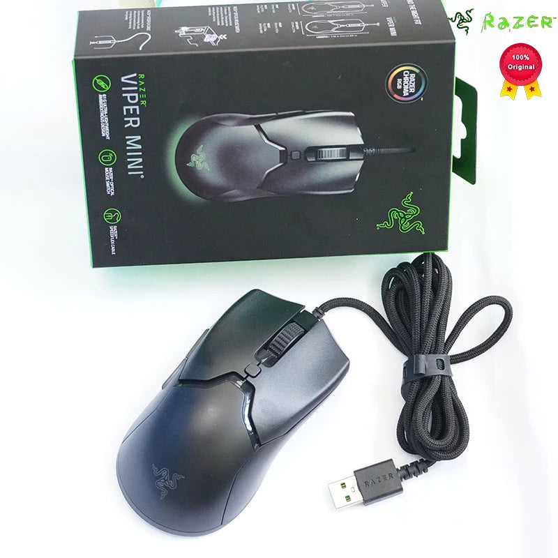 Razer NOVOROČNÍ DÁREK Thunder Snake Viper Mini počítačová e-sportovní kabelová herní myš pro notebook s RGB podsvícením, myš pro menší ruce