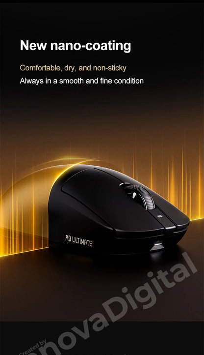 ATK Dragonfly A9 Ultimate vezeték nélküli gaming egér A9 Air PAW3950, ultrakönnyű ergonomikus e-sport gamer FPS egér CSGO-hoz A9 Ultra