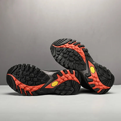 HIKEUP-Bottes de randonnée en daim pour hommes, chaussures de plein air à lacets, bottes de sport chaudes, chaussures de trekking décontractées, non ald, haut, hiver