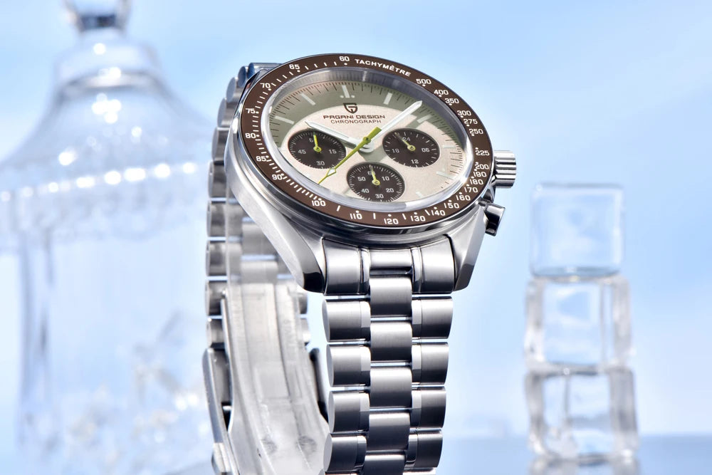 PAGANI DESIGN 2026 New Moon Watch Retro Luxury Quartz Watches For Men Stainless steel Luminous waterproof Sport Chronograph Man