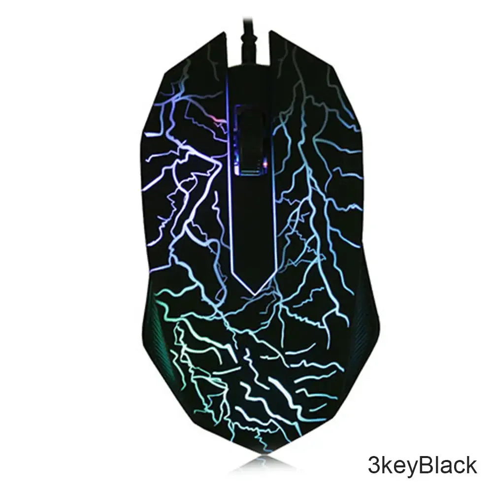 Herní myš 2400 DPI s USB kabelem, LED podsvícením, profesionální myš pro hráče, ergonomická počítačová myš pro PC, notebook a Macbook