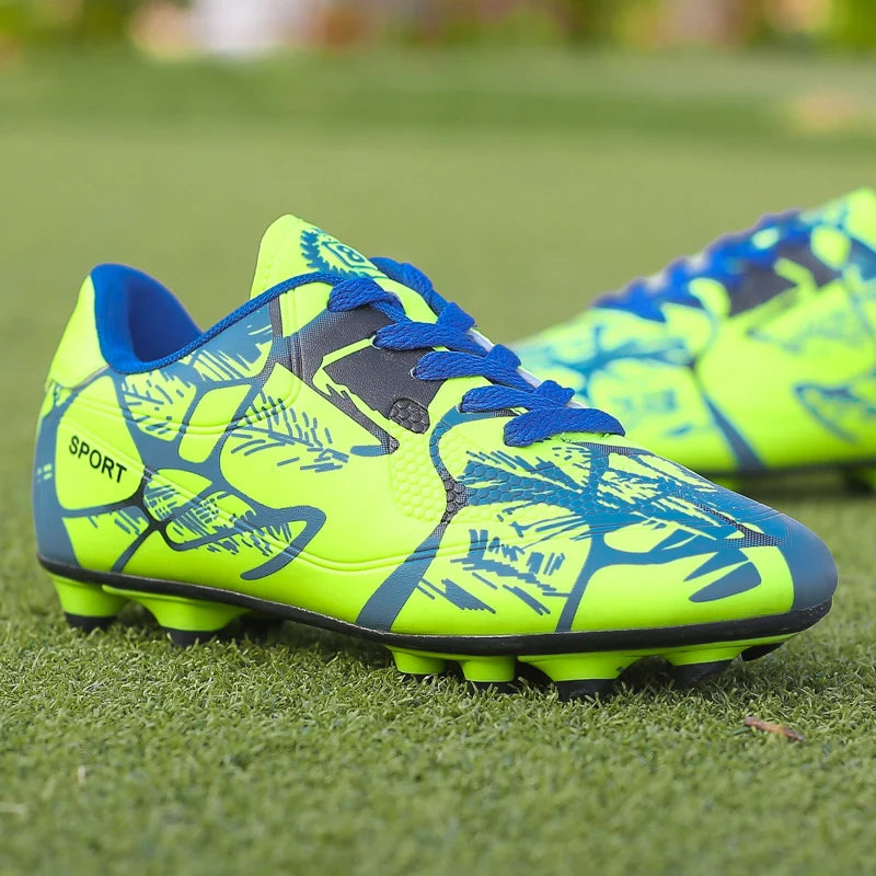 Kids Soccer Shoes Society Long Spikes Futsal Boot Turf Training Sports Football Cleats 2024 New Children Football Studs
