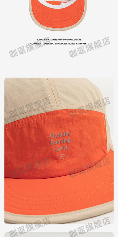 Outdoor Camping Sunscreen Quick-drying Color Matching Baseball Caps Women Summer Light and Breathable Retro 5-panel Men's Hat