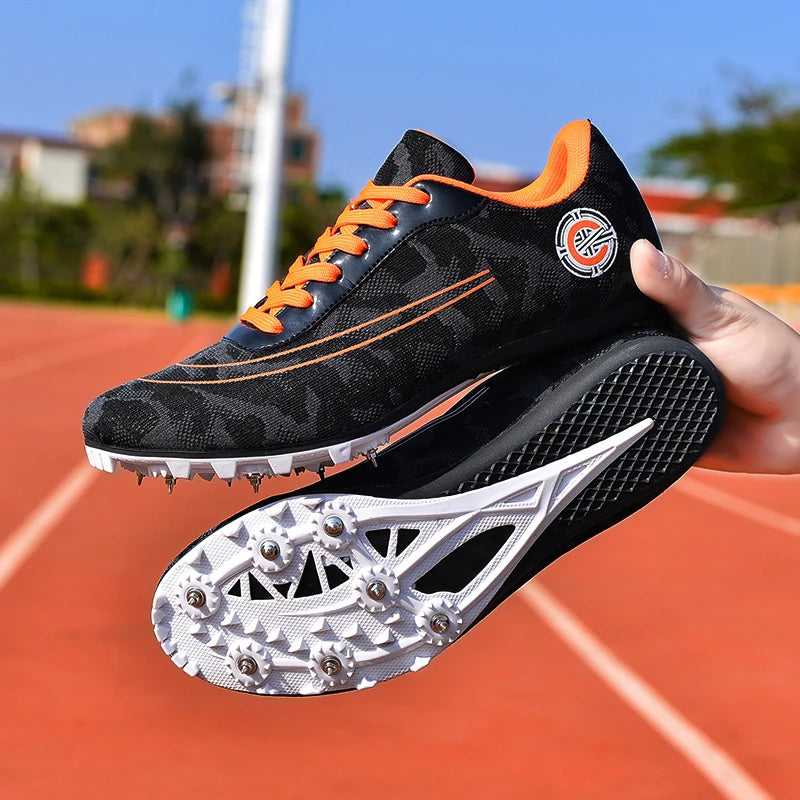 Outdoor Men Woman Track & Field Running Shoes Professional Competition Nail Sneakers Anti-Slip Student Training Shoes