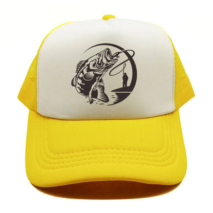 Fiske-skelett-trucker-keps, sommar, herr, cool fiskarkeps, basebollkeps, unisex, utomhus, nätkepsar, MZ-238