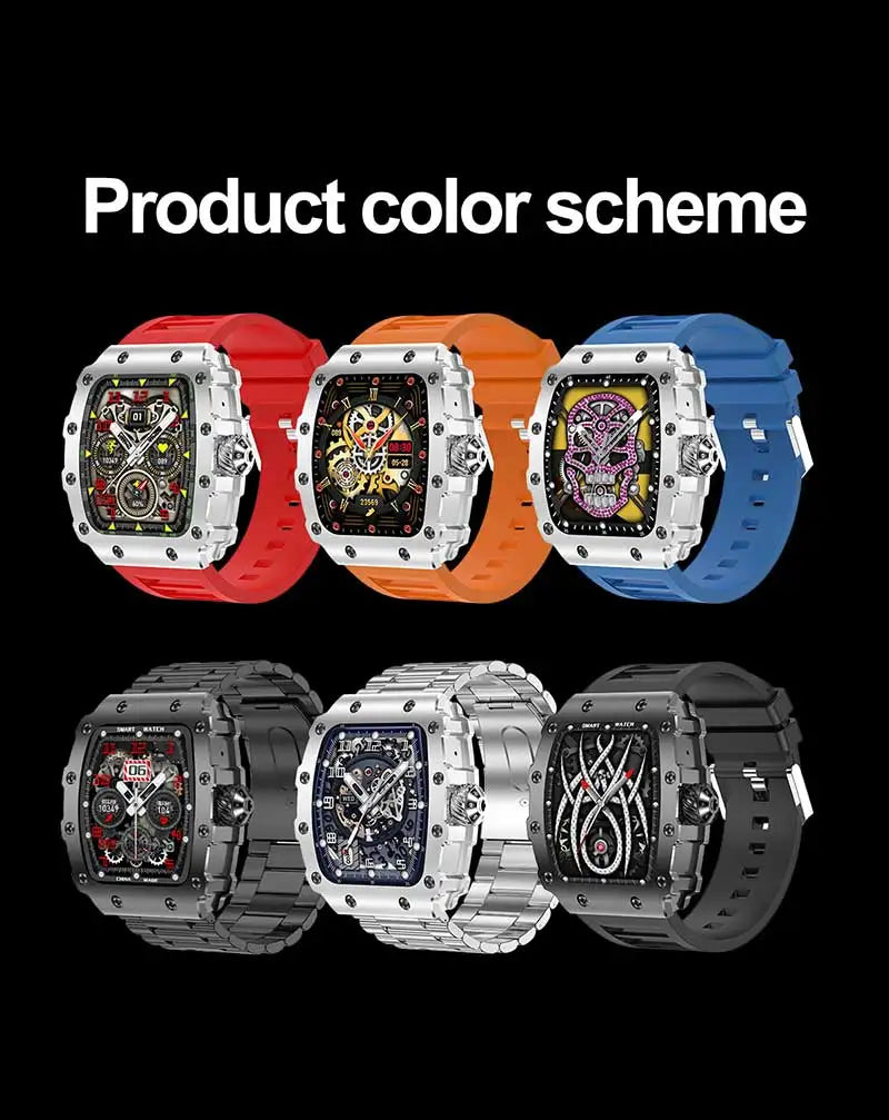 New Trend Smart Watch 1.76 inch AMOLED 3D Dynamic Dial IP67 Waterproof Bluetooth Call NFC Voice Assistant Men Sports Smartwatch