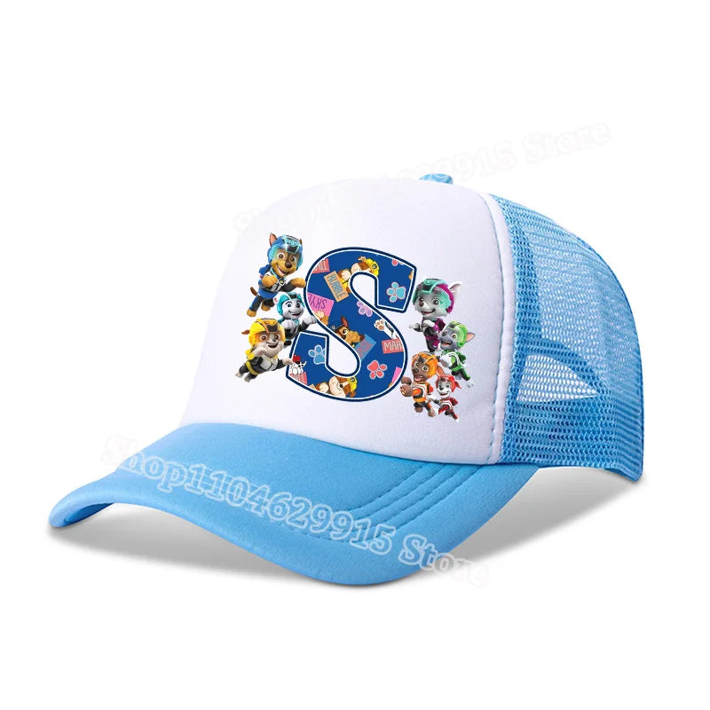 Paw Patrols Baseball Cap Boys Girls Cartoon Anime Chase Skye A-Z Letters Print Hat Summer Athleisure Adjustable Casual Hats Gift
