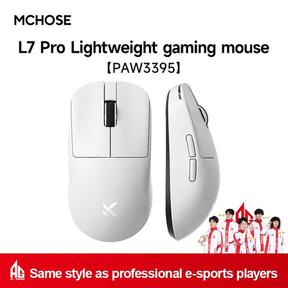 Official MCHOSE L7 Pro Wireless Gaming Mouse PAW3395 E-Sport Sensor Optical Switch TOPSPEED 8K Polling Rate 39g 250mAh Mice