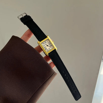 Luxury Square Small Watch Retro Womens Girls Quartz Watches Tiny Female Watch for Women Dresses Lady Fashion Gift for Girlfriend