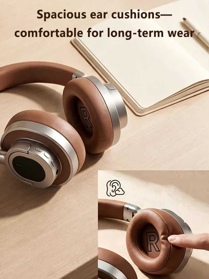 Casque Bluetooth Lenovo rétro, supra-auriculaire, avec boutons physiques, casque sans fil, coussinets d'oreille spacieux, écouteurs stéréo pour les trajets quotidiens.
