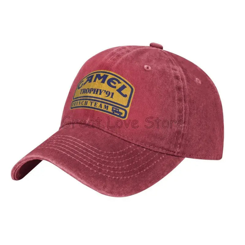 Camel Trophy 91 Cowboyhatt Retro Justerbar Tvättad bomull Golfhatt Sommar Vintage Solskydd Basebollkepsar