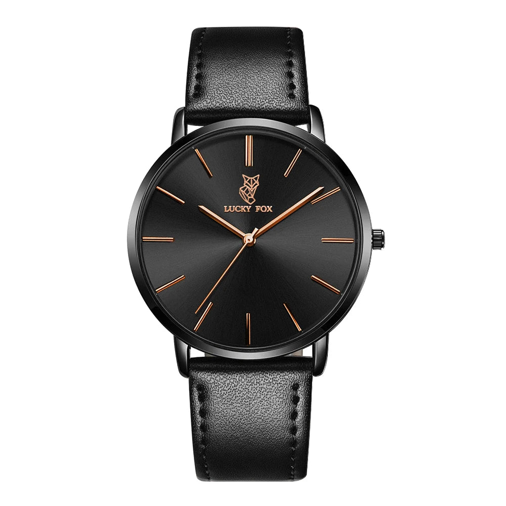 LUCKY FOX Classic Luxury Men Watch Simple Casual Men and Women Round Large Dial Quartz Watch Clock Gifts Men Reloj