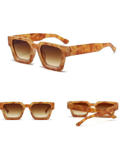 JNPCXI Fashion Square Women Luxury Sunglasses Retro Gradient Blue Designer Men Trending Sun Glasses Shades UV400