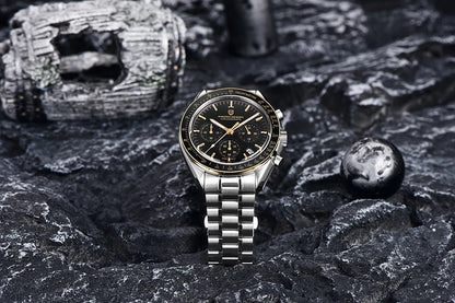 PAGANI DESIGN 2026 New Moon Watch Retro Luxury Quartz Watches For Men Stainless steel Luminous waterproof Sport Chronograph Man