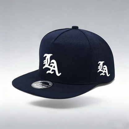 1pc "LA" Letters Print Snapback Cap-Adjustable,Funky Street Hip-Hop Style,Breathable Baseball Hat with Flat Brim for Men & Women