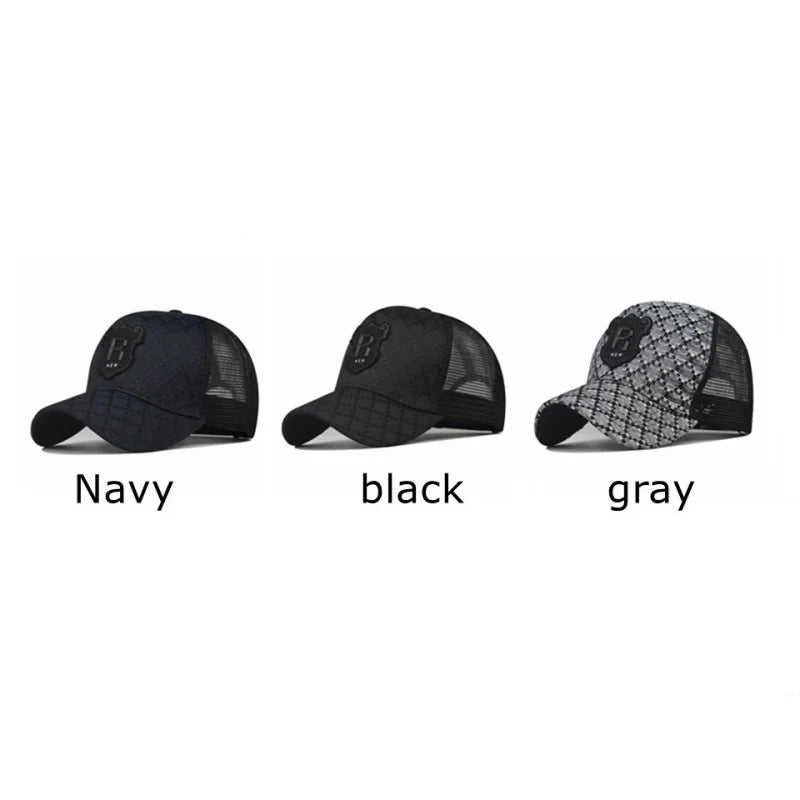 R Letter Icon Men's Baseball Cap for Male Summer Outdoor Adjustable Sports Hip Hop Hat Breathable Mesh Trucker Sunscreen Caps