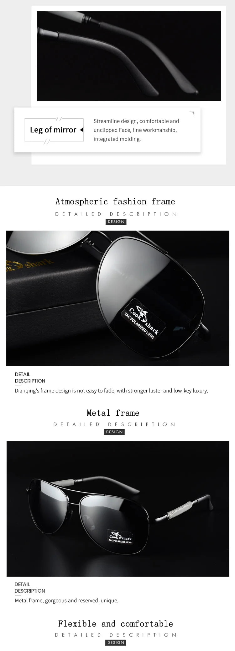 Cook polarizer color-changing sunglasses male driver fishing sunglasses day and night driving special glasses tide