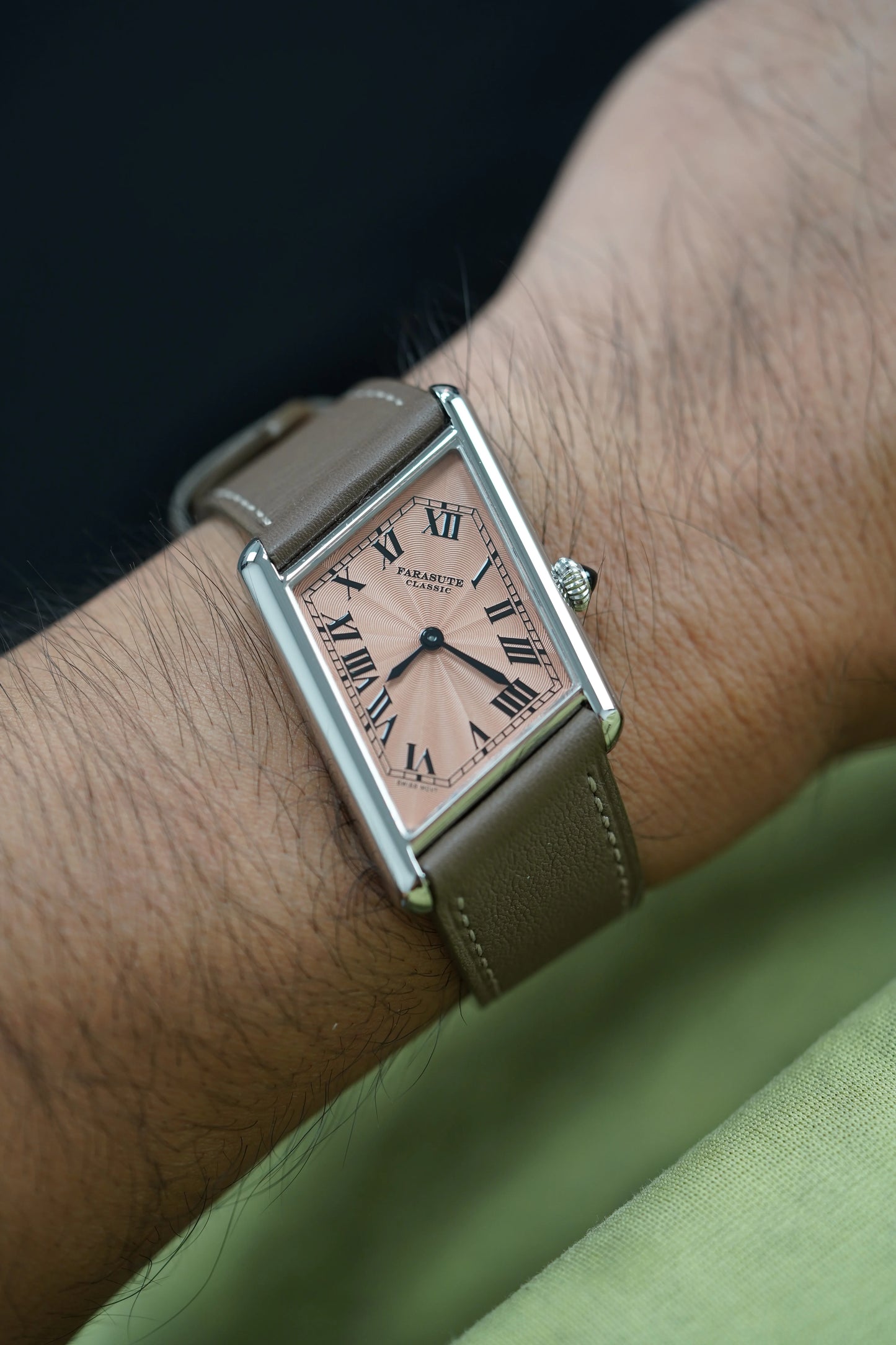FARASUTE New Unique Square Stainless Steel Quartz Watch Men Casual Sapphire Glass Swiss Movement Waterproof Wristwatches Male