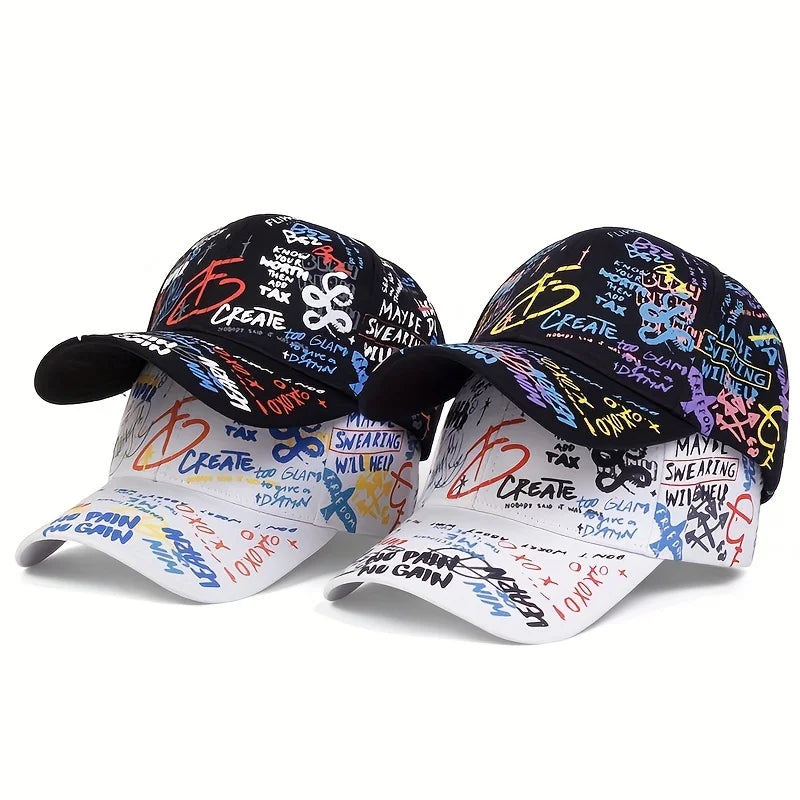 Fashion Graffiti Printing Baseball Cap Outdoor Cotton Casquatte Hat Men Women Summer Sun Hats Adjustable Hip Hop Caps