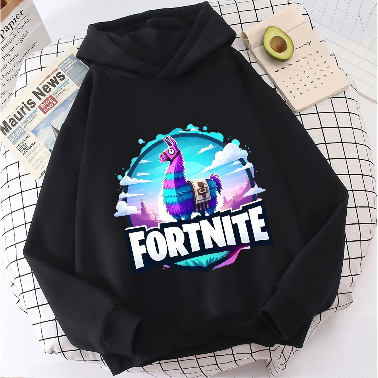 Nova dječja majica s kapuljačom Fortnites s printom crtanog lika iz igre, jesenska ležerna gornja odjeća za djecu, zimska odjeća za dječake