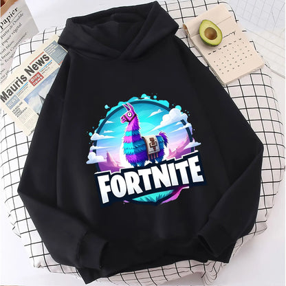 Nova dječja majica s kapuljačom Fortnites s printom crtanog lika iz igre, jesenska ležerna gornja odjeća za djecu, zimska odjeća za dječake