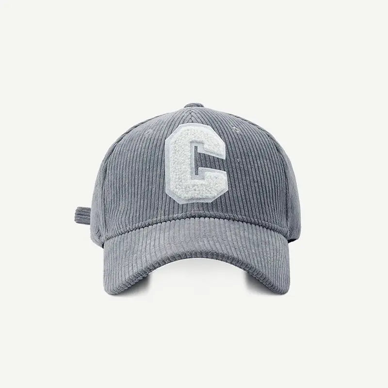 New Corduroy Baseball Cap Ladirs Fashion C Letter Snapback Hat Adjustable Casual Hip Hop Cap Men Outdoor fishing jogging