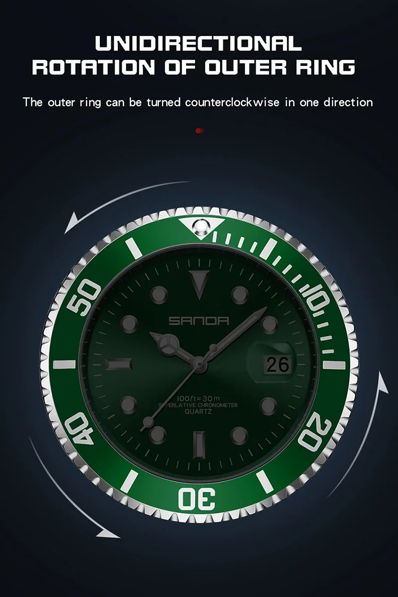 SANDA 7018 Hot Sell Men Quatrz Watch Sport Mens Watches Top Brand Luxury Waterproof Silicone Quartz Clock Men Relogio Masculino