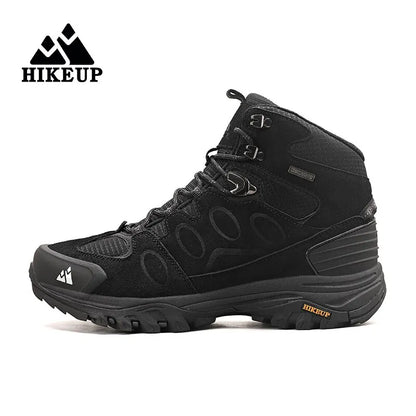 HIKEUP-Bottes de randonnée en daim pour hommes, chaussures de plein air à lacets, bottes de sport chaudes, chaussures de trekking décontractées, non ald, haut, hiver