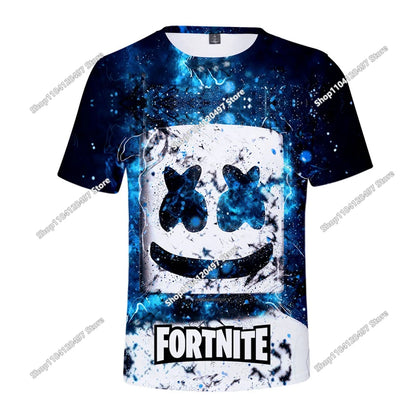 Zomer T-shirt voor kinderen, Battle Royale Fortnite Heldenoverwinning 3D, voor jongens en meisjes, babykleding
