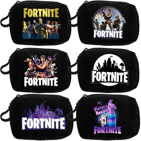 Portamonete in peluche Fortnite per bambini e bambine, portafoglio portatile carino e alla moda, borsa porta carte d’identità in stile cartoon e anime, regalo di compleanno per bambini