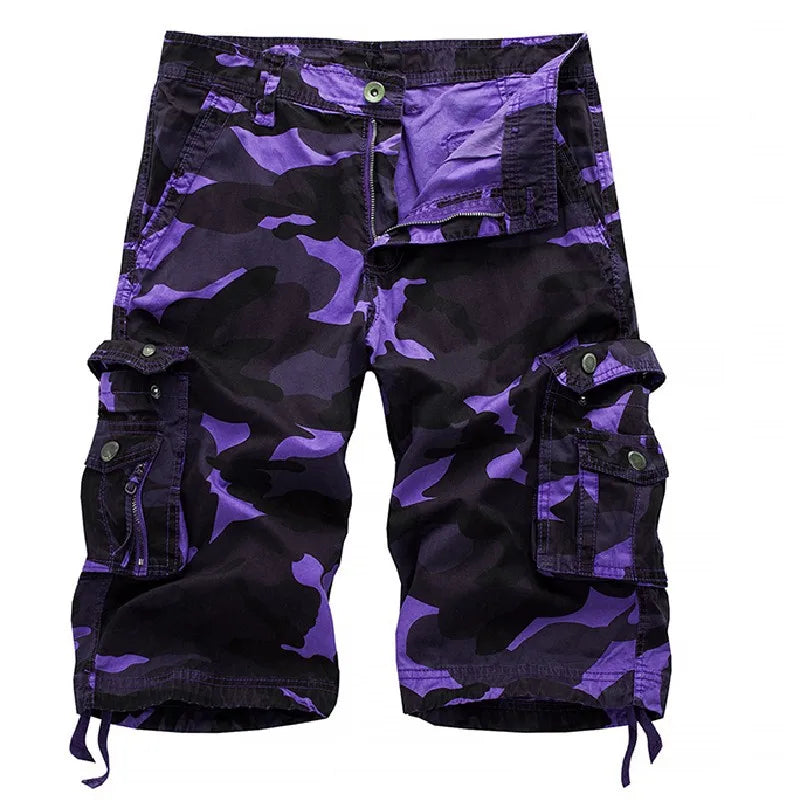 Camouflage loose work pants for men, 2025 summer military camouflage shorts for men, fashionable camouflage multi pocket work sh