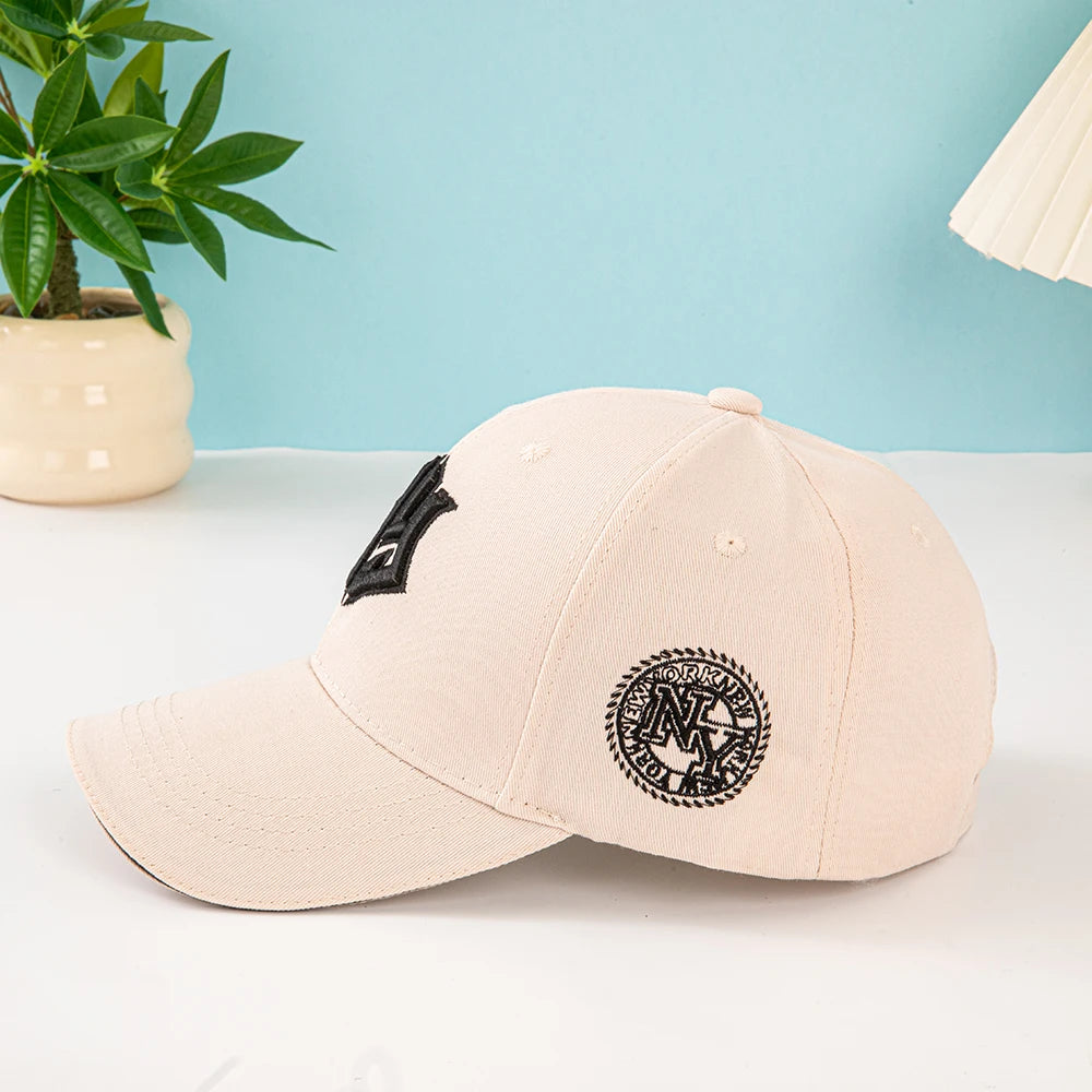 1pc unisex baseball cap with embroidered New York logo and stars - Lightweight cap, stretchable for adjustable buckle outdoor fi