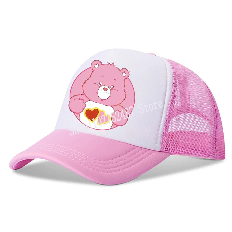 Anime Care Bears Baseball Cap Girls Women New Outdoor Sports Sun Hat Summer Breathable Mesh Sunbonnet Kids Adult Headgear Gift