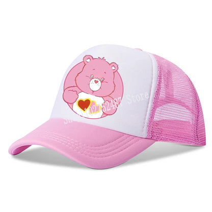 Anime Care Bears Baseball Cap Girls Women New Outdoor Sports Sun Hat Summer Breathable Mesh Sunbonnet Kids Adult Headgear Gift