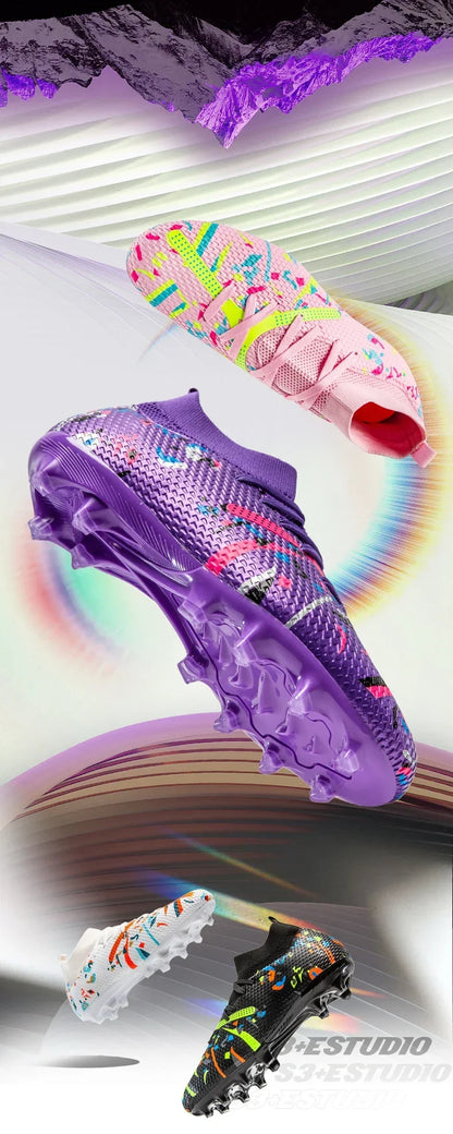 Nouvelles chaussures de football pour hommes, baskets de football pour terrain gazonné, chaussures de football d'extérieur, chaussures d'entraînement professionnelles, chaussures de sport antidérapantes, ultralégères,
