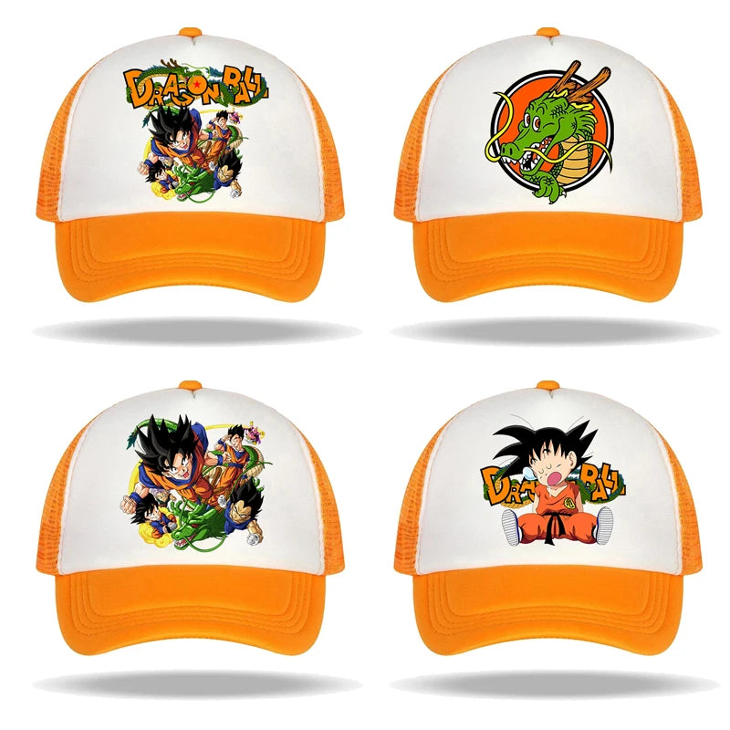 Dragon Ball-baseballkepsar med anime-karaktärer, solhattar för barn och vuxna, andningsbara sommarhattar i ledig stil, justerbara kepsar med skärm, presenter
