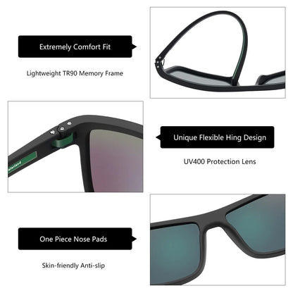 ZENOTTIC Polarized Sunglasses for Men Shades Lightweight TR90 Frame UV400 Protection Square Outdoor Trave Driving Sun Glasses