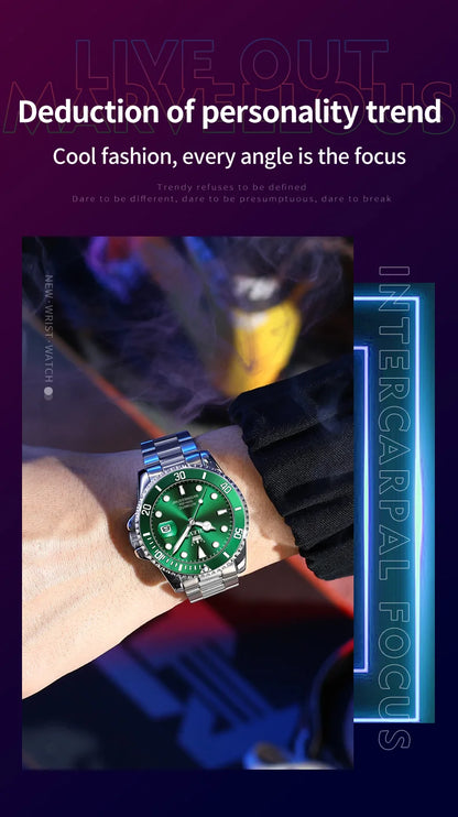 OLEVS Watches Man Fashion Luxury Automatic Mechanical Watch Waterproof Luminous Date Men's Watch Waterproof Luminous Box Gift