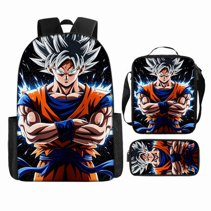 Dragon Ball 3Pcs/Set Backpacks Goku Vegeta Cartoon Print Lunch Bag Pencil Bags Student Casual School Bags Return To School Gift