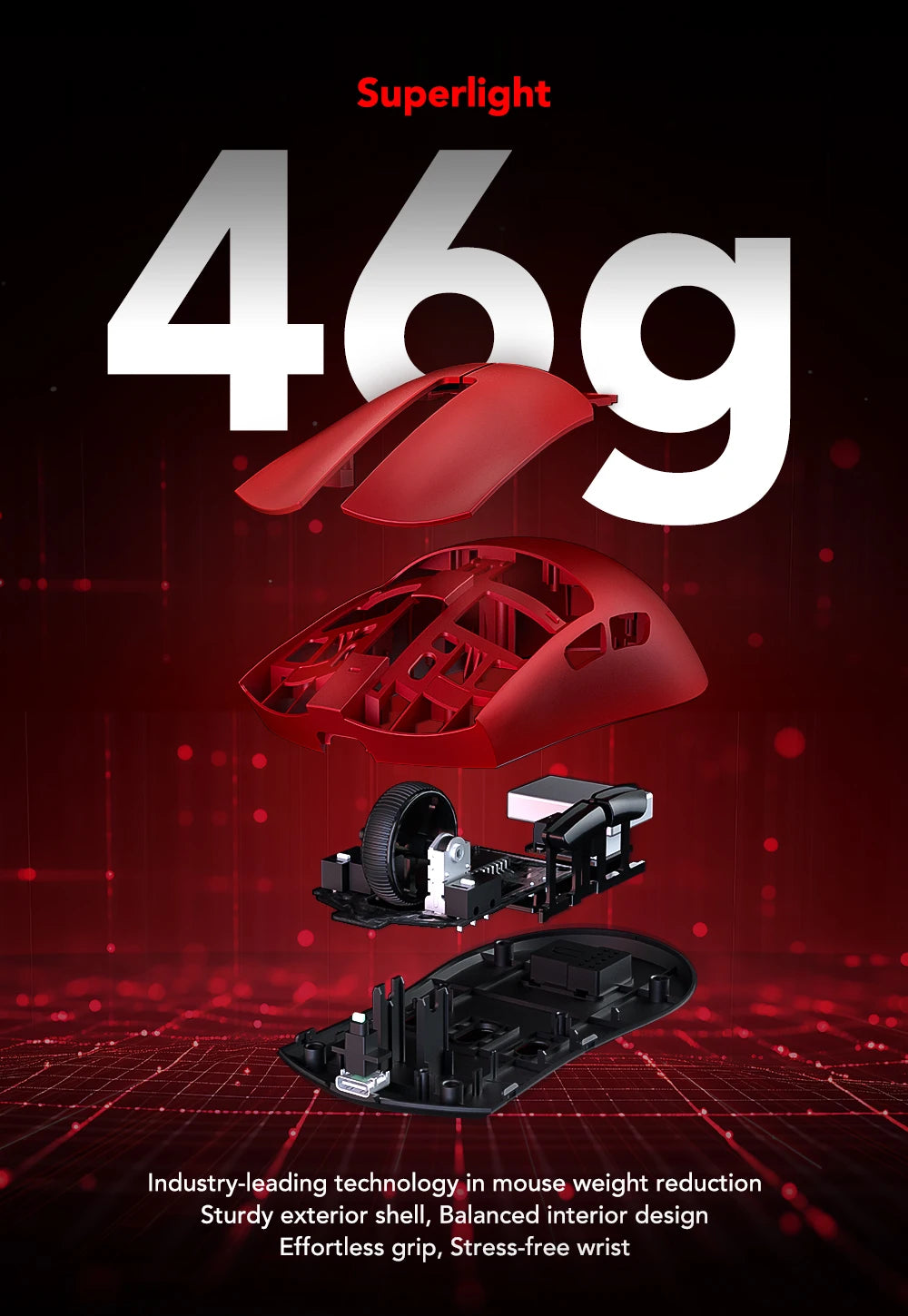 Геймърска мишка KYSONA Jupiter Series – жична/безжична мишка, 8Khz, сензор PAW3950, Bluetooth, 46g, презареждаема, уеб драйвер, за PC и лаптоп