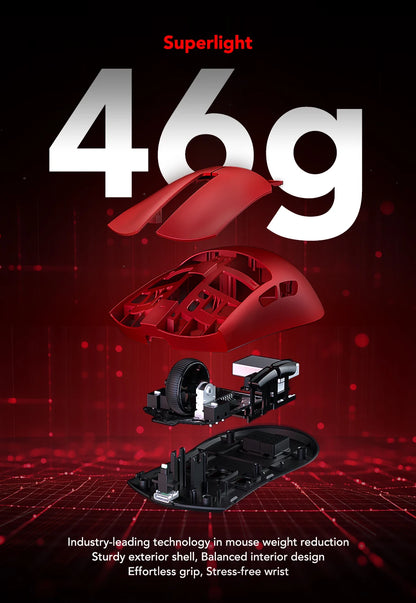 Геймърска мишка KYSONA Jupiter Series – жична/безжична мишка, 8Khz, сензор PAW3950, Bluetooth, 46g, презареждаема, уеб драйвер, за PC и лаптоп