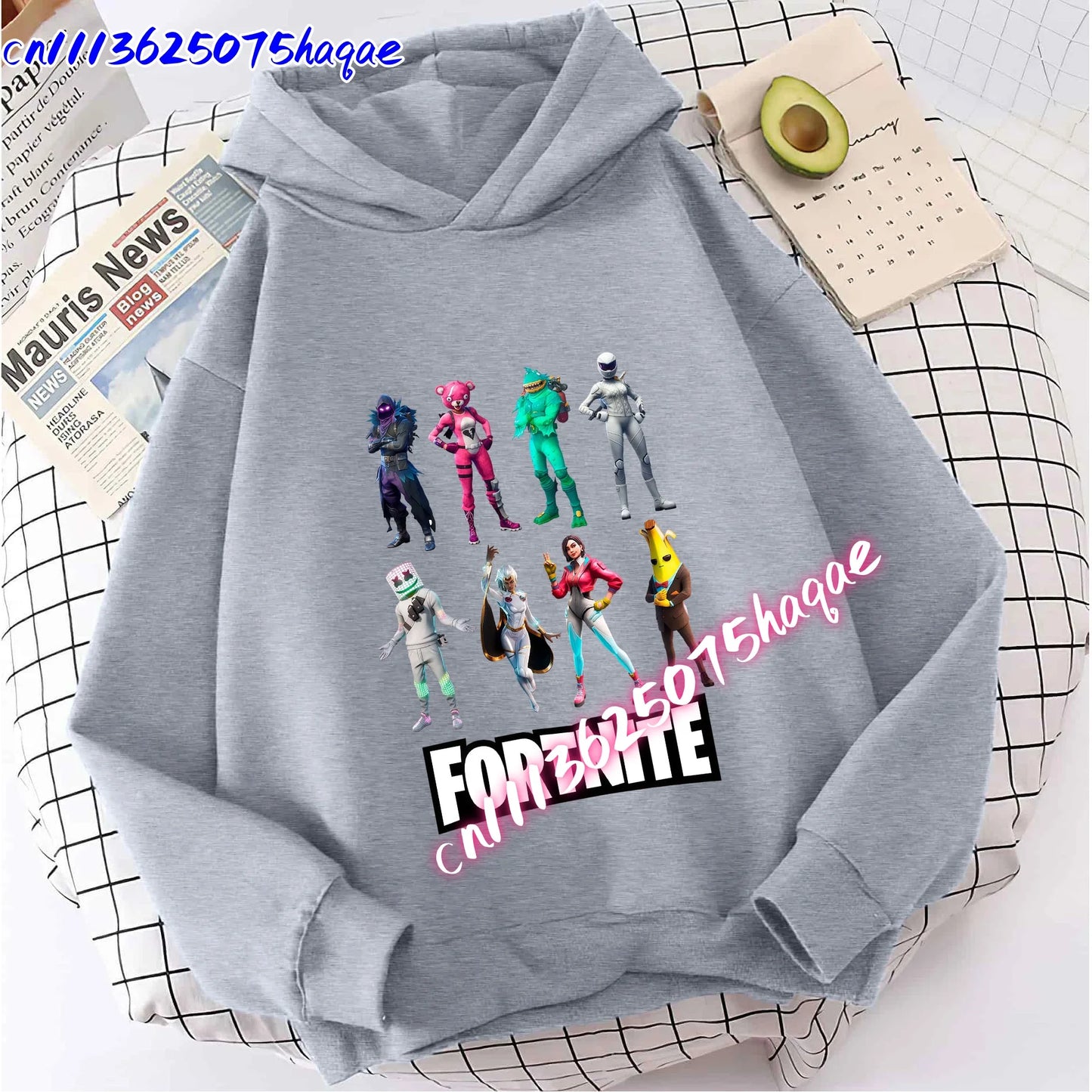 Nova dječja majica s kapuljačom Fortnites s printom crtanog lika iz igre, jesenska ležerna gornja odjeća za djecu, zimska odjeća za dječake