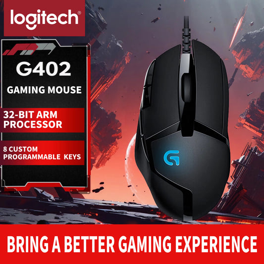 Logitech (G) G402 геймърска мишка с кабел, e-sports механична мишка с програмируеми макроси, за CSGO и „eating chicken“, за състезателен компютърен гейминг