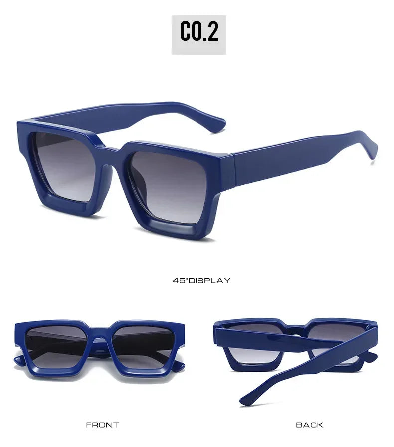 JNPCXI Fashion Square Women Luxury Sunglasses Retro Gradient Blue Designer Men Trending Sun Glasses Shades UV400