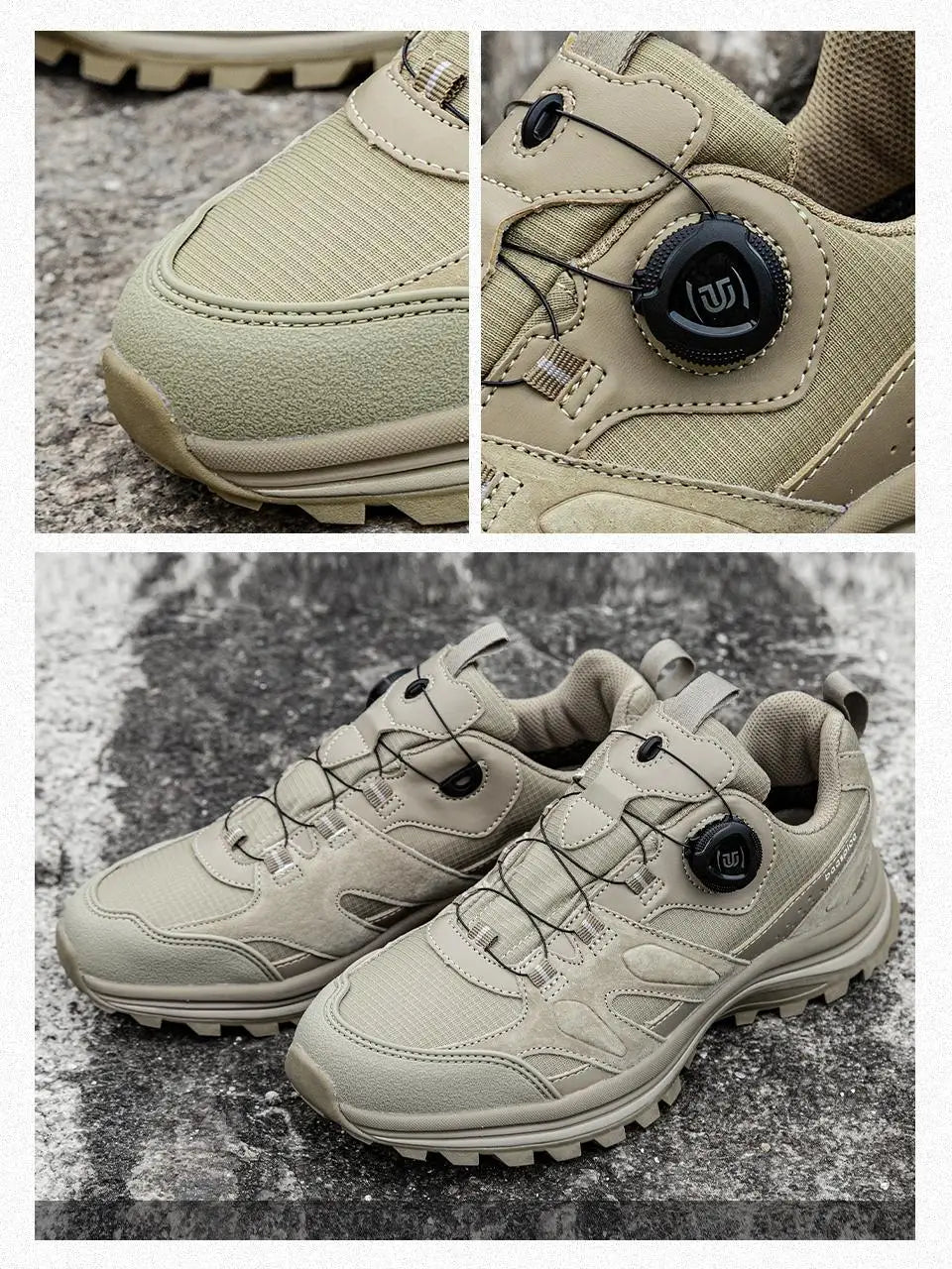 Baasploa Men Hiking Shoes Non-Slip Wear Resistant Outdoor Climbing Walking Shoes for Men Comfort Inner Cotton Outdoor Sneakers