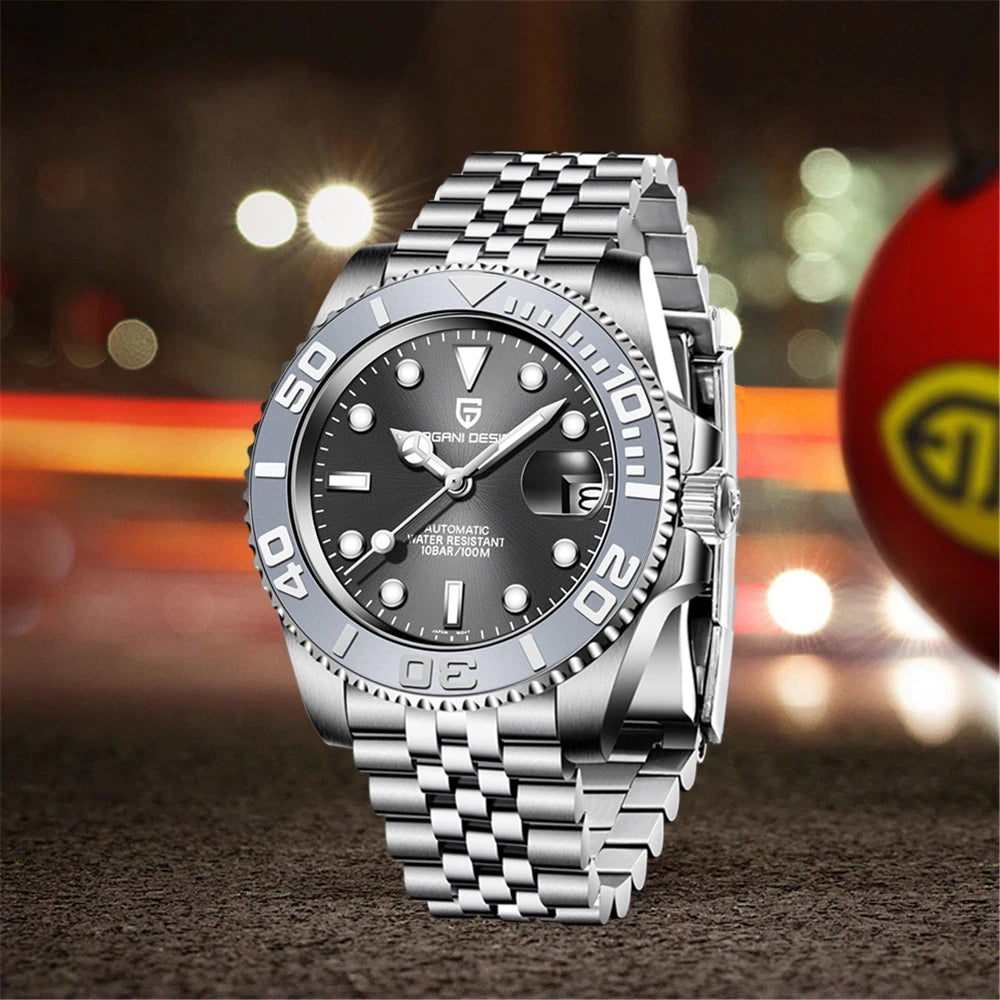 PAGANI DESIGN Sports Men Mechanical Wristwatch Sapphire Luxury Automatic Watch for Men Stainless Steel Waterproof Clock