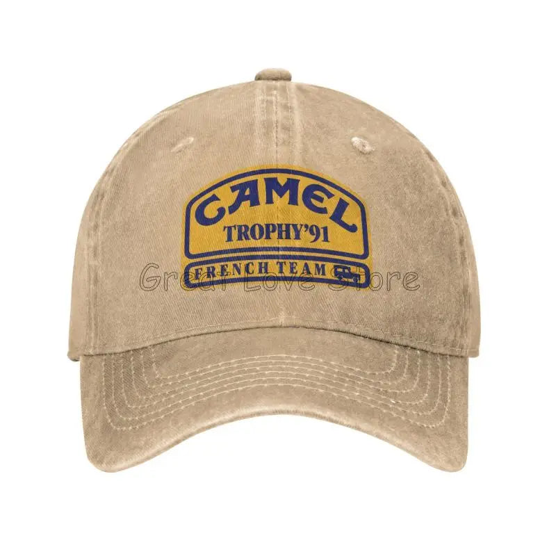 Camel Trophy 91 Cowboyhatt Retro Justerbar Tvättad bomull Golfhatt Sommar Vintage Solskydd Basebollkepsar