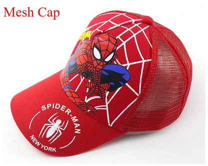 Marvel Anime Figure Spider-Man Cartoon Baseball Cap Cotton Polyester Peaked Cap Boy Girl Headwear Accessories Kids Birthday Gift