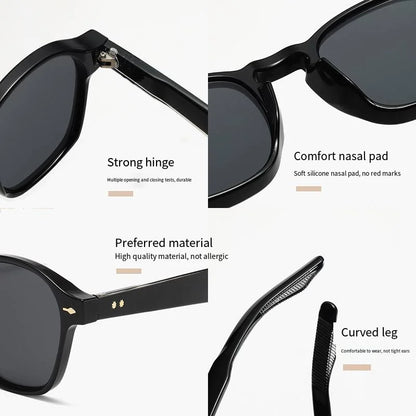 CLOUT GOGGLES Fashion Personality Rivet Sunglasses Women Men Square Frame Outdoor Travel Ultraviolet Protection Sun Glasses
