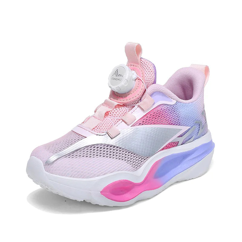 Children Sneakers Fashion Thick Soft Sole Cushioning Elastic Casual Comfortable Tennis Shoes New Lightweight Mesh Jogging Shoes